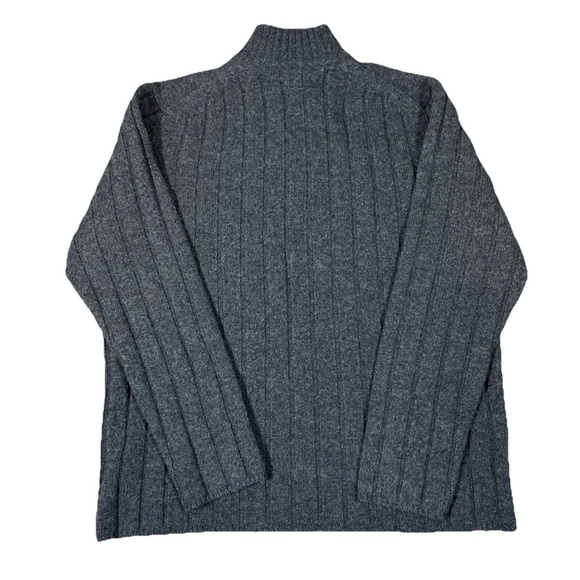Gap 1/4 Zip Pullover Mock Neck Sweater Jumper Knit Men’s Size Large Grey - Picture 2 of 6